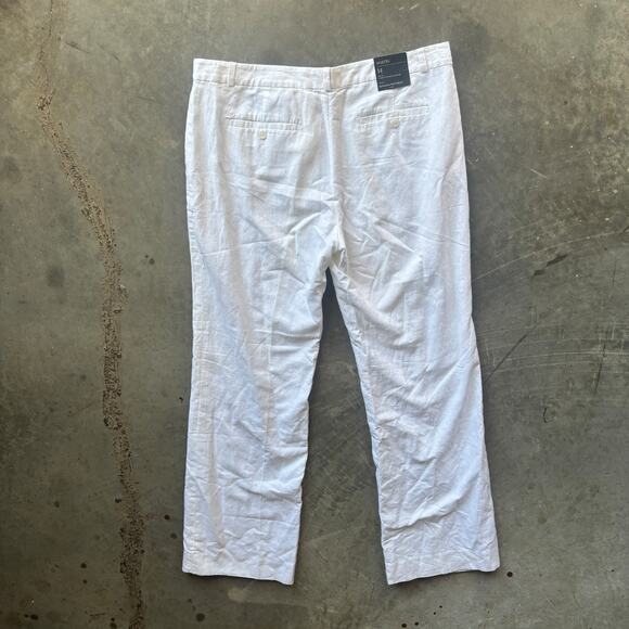 Banana Republic Martin Fit Dress Pants Womens 14 White Mid Rise Straight Trouser - Picture 8 of 14